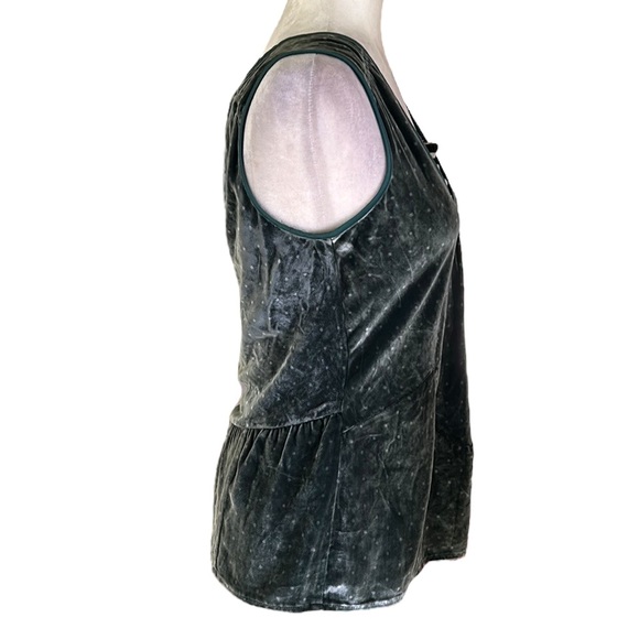 Marc Jacobs Moss Green Polkadot Velvet Peplum Tank Top - 6 - Picture 4 of 10